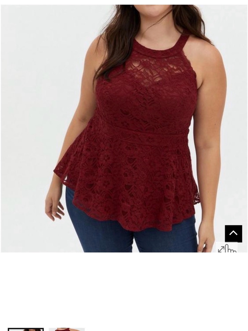 Torrid red all over lace high neck peplum top new with tags 3X - Picture 2 of 11